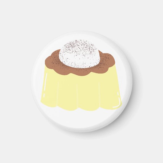 Crème Brûlée Pudding Dessert Cadeau Magneet (Voorkant)