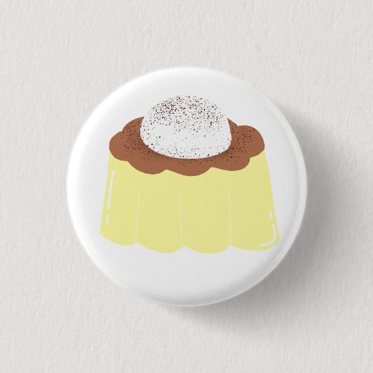 Crème Brûlée Pudding Dessert Cadeau Ronde Button 3,2 Cm (Voorkant)