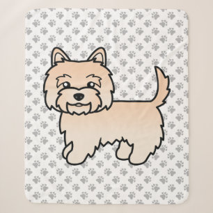 Crème Cairn Terrier Schattige Cartoon Hond Sherpa Deken
