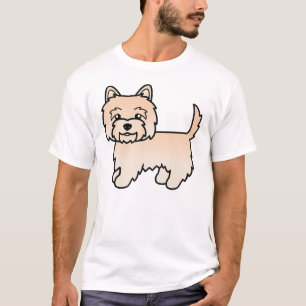 Crème Cairn Terrier Schattige Cartoon Hond T-shirt