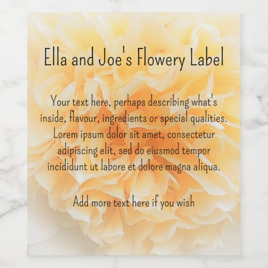 Crème Camellia Elegante Tuinbloem Persoonlijk Wijn Etiket (Enkel label)