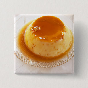 Crème caramel soort pudding met karamel vierkante button 5,1 cm