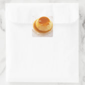 Crème caramel soort pudding met karamel vierkante sticker (Tas)