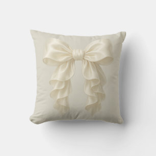 Crème Cascade Ruffle Boog Elegant Verzorgd Meisjes Kussen