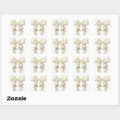 Crème Cascade Ruffle Boog Trouwen Knoop Bruiloftss Vierkante Sticker (Vel)