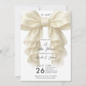Crème Cascade Ruffle Bow Classy Baby shower Kaart (Voorkant)