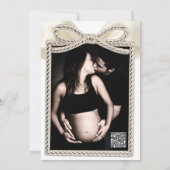 Crème Cascade Ruffle Bow Classy Baby shower Kaart (Achterkant)