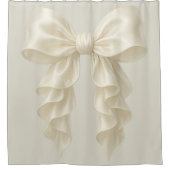 Crème Cascade Ruffle Bow Elegante Posh Girly Douchegordijn (Voorkant)