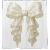 Crème Cascade Ruffle Bow Elegante Posh Girly Douchegordijn (Voorkant)