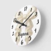 Crème Cascade Ruffle Bow Elegante Posh Girly Ronde Klok (Hoek)