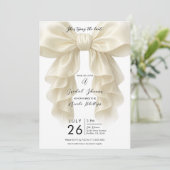 Crème Cascade Ruffle Bow Tying Knot Vrijgezellenfe Kaart (Staand voorkant)