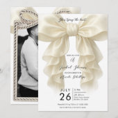 Crème Cascade Ruffle Bow Tying Knot Vrijgezellenfe Kaart (Voorkant / Achterkant)