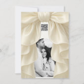 Crème Cascade Ruffle Strik Bruids Huwelijk Bedankt Kaart (Achterkant)