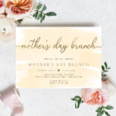 Crème Champagne Aquarel Moederdag Brunch Kaart