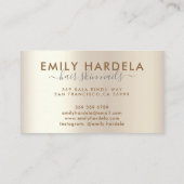 Creme Champagne Gold Glitter Drip Visitekaartje (Achterkant)