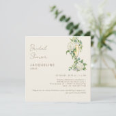 Crème Champagne Witte Hydrangea Bruidsdouche Kaart (Staand voorkant)