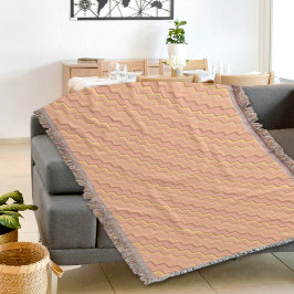 Crème Chevron Patroon Worpdeken Deken