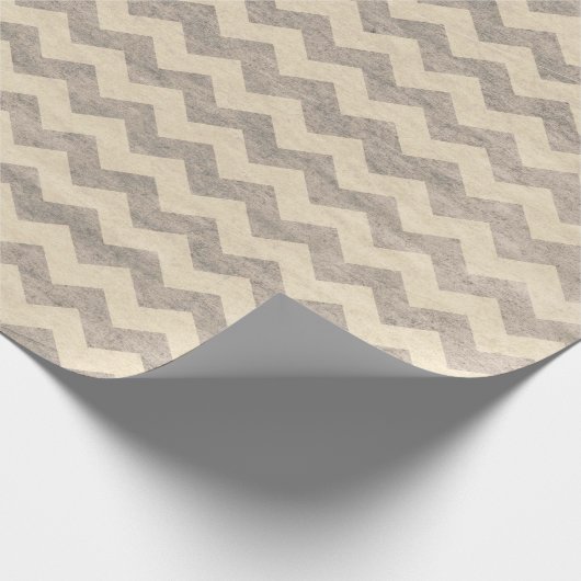 Crème Chevron Rustic Wrapping Paper Cadeaupapier (Hoek)