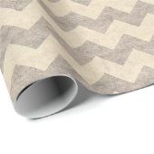 Crème Chevron Rustic Wrapping Paper Cadeaupapier (Rol Hoek)