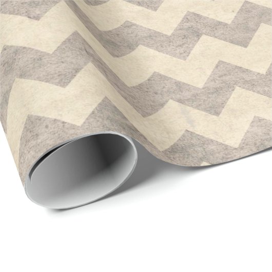 Crème Chevron Rustic Wrapping Paper Cadeaupapier (Rol Hoek)