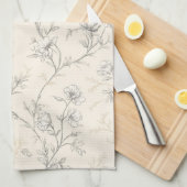 Crème Chic Bloem Theedoek (Quarter Fold)