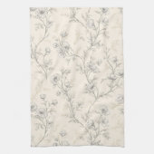 Crème Chic Bloem Theedoek (Verticaal)