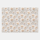 Crème chic bloemendroomhuwelijk inpakpapier vel (Voorkant 3)