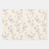 Crème chic bloemendroomhuwelijk inpakpapier vel (Voorkant 2)