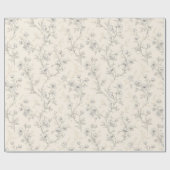 Crème Chic Bloemige Bruiloft Cadeaupapier (Vlak)