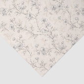 Crème Chic Bloemige Bruiloft Tissuepapier (Detail)