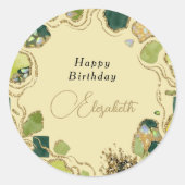 Crème Chic Nepgoud Ronde Sticker (Voorkant)