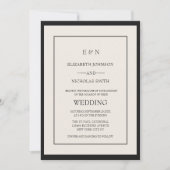 Creme Chique Elegante klassieke bruiloft Kaart (Voorkant)