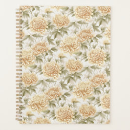 Crème Chrysanthemum Chiyogami Planner