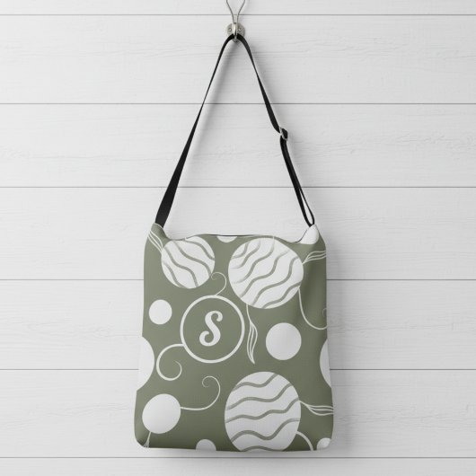 Crème Cirkels Monogram Crossbody Tas