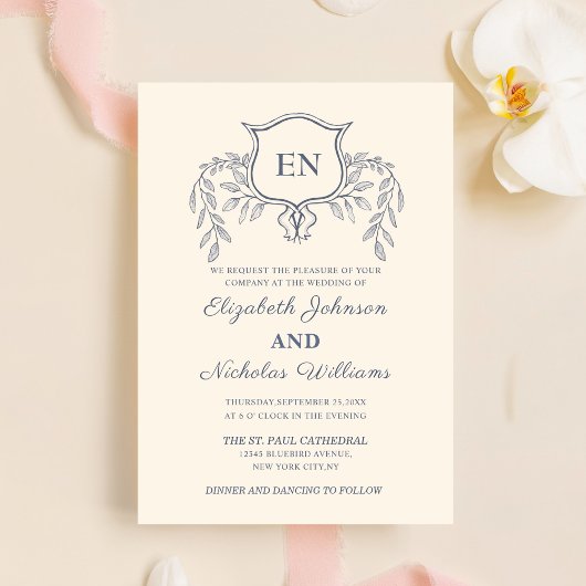Creme Classic Wedding Invitations Verenigd Koninkr Kaart