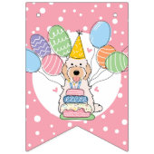 Crème Cockapoo Cavapoo Hond Verjaardagsfeest Vlaggetjes (Eerste vlag)