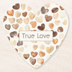 Crème Coffee Bean Harten Ware Liefde Kartonnen Onderzetters