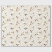 Crème Cottage Vogels Verjaardag Cadeaupapier (Vlak)