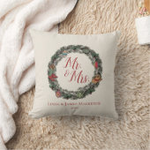 Crème Country Bruiloft Mr. en Mrs. Kerstmis Kussen (Deken)