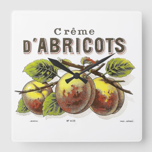  Creme d'Abricots Ad Vierkante Klok (Voorkant)