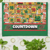 Crème Dachshond Hond Countdown Kerstmis Advent Theedoek (Gevouwen)