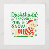 Crème Dachshund Kerst Uitnodiging/Kaart Kaart (Voorkant)