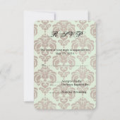 Crème Damask Bruiloft RSVP (Voorkant)