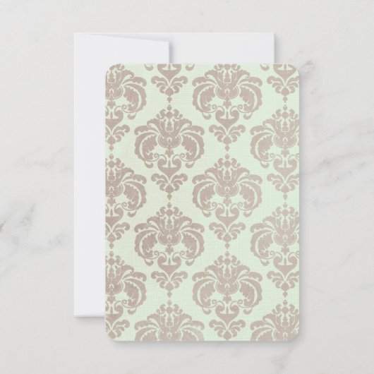Crème Damask Bruiloft RSVP (Achterkant)