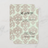 Crème Damask Bruiloft RSVP (Voorkant / Achterkant)