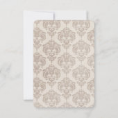 Crème Damask Bruiloft RSVP (Achterkant)