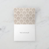 Crème Damask Dank je wel Bedankkaart (Binnen)
