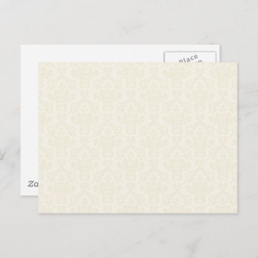 Crème Damaskpatroon Briefkaart (Voorkant / Achterkant)