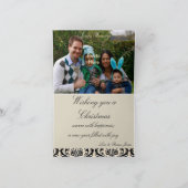 Crème Damast FOTO INPLATSSEL ~ Kerstkaart Feestdagen Kaart (Binnen)