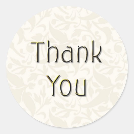 Crème Dank u Sticker-TY02 Ronde Sticker (Voorkant)